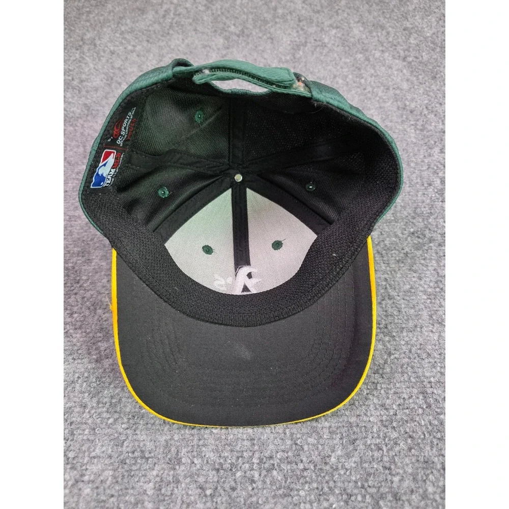 OC Sports Oakland Athletics Hat Youth OSFA Green Yellow MLB Baseball Cap - Picture 5 of 6